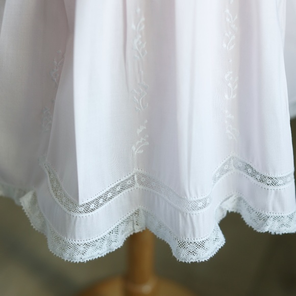 Lace Trim Embroidered Slip Dress Pink Friedknit/Feltman Brothers NWOT - Picture 6 of 11